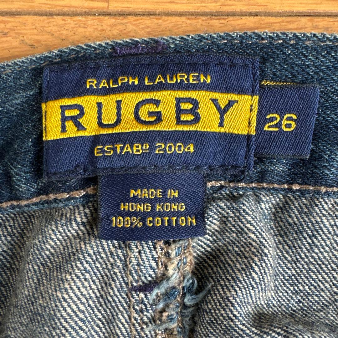 ラルフローレンラグビー RUGBY ワッペン刺繍 デニムスカート 26