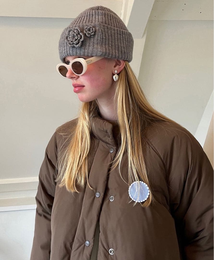 帽子 SINOON Flower Beanie (Melange Grey)