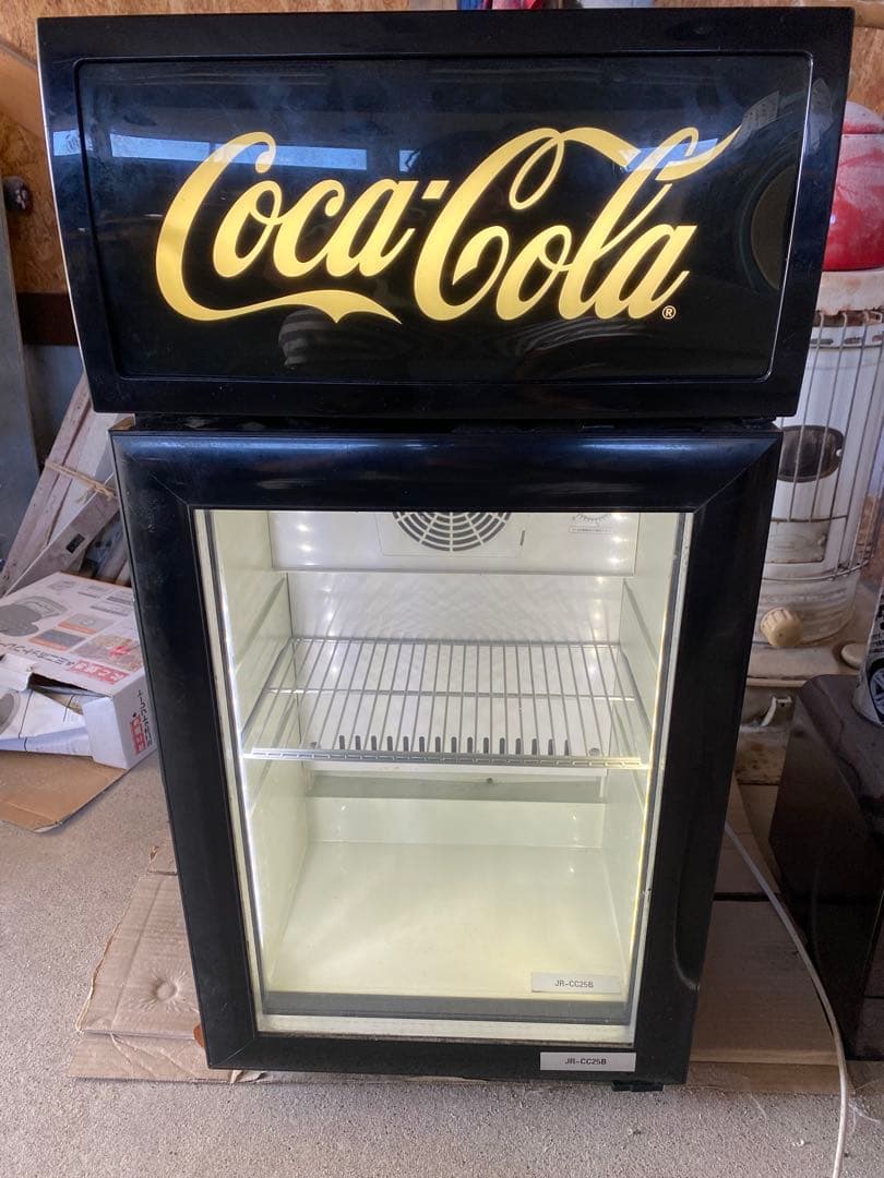 yxCoca-Cola 冷蔵庫 ガラス扉 ジャンク