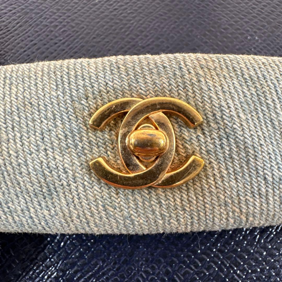 CHANEL シャネル デニム ターンロック ココマーク バレッタ