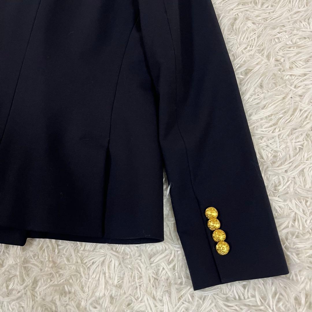 極美品❣️ポロ ラルフローレン 紺ブレ ダブル ワッペン 金ボタン ストレッチ