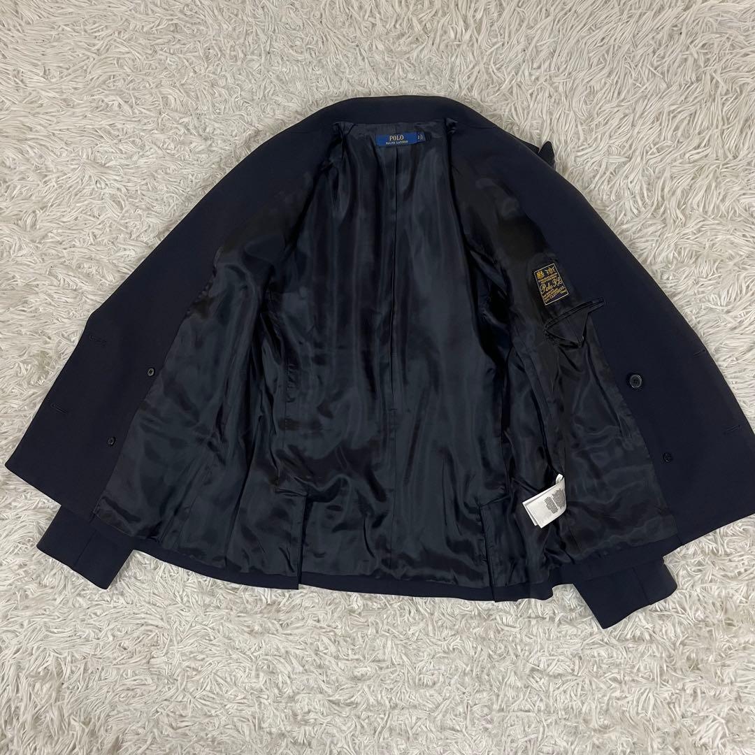 極美品❣️ポロ ラルフローレン 紺ブレ ダブル ワッペン 金ボタン ストレッチ