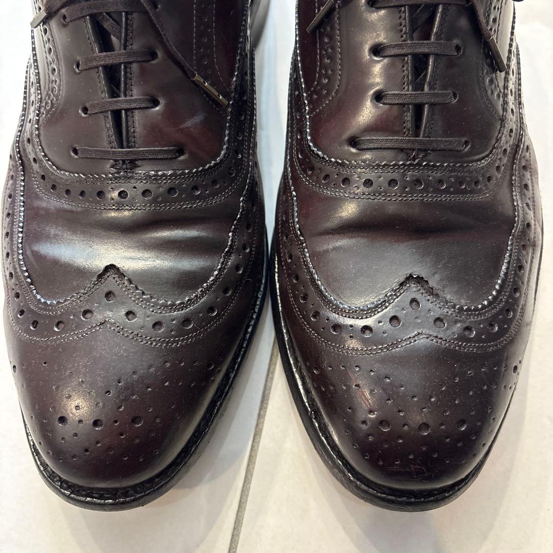 ウィングチップ コードバンレザー ドレスシューズ ダークブラウン