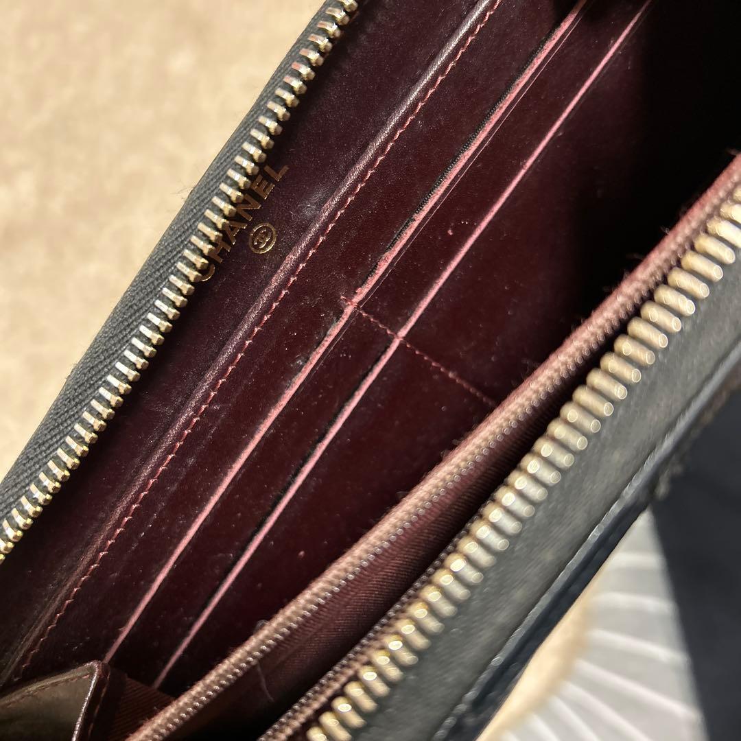 CHANEL シャネル キャビアスキン 黒 長財布