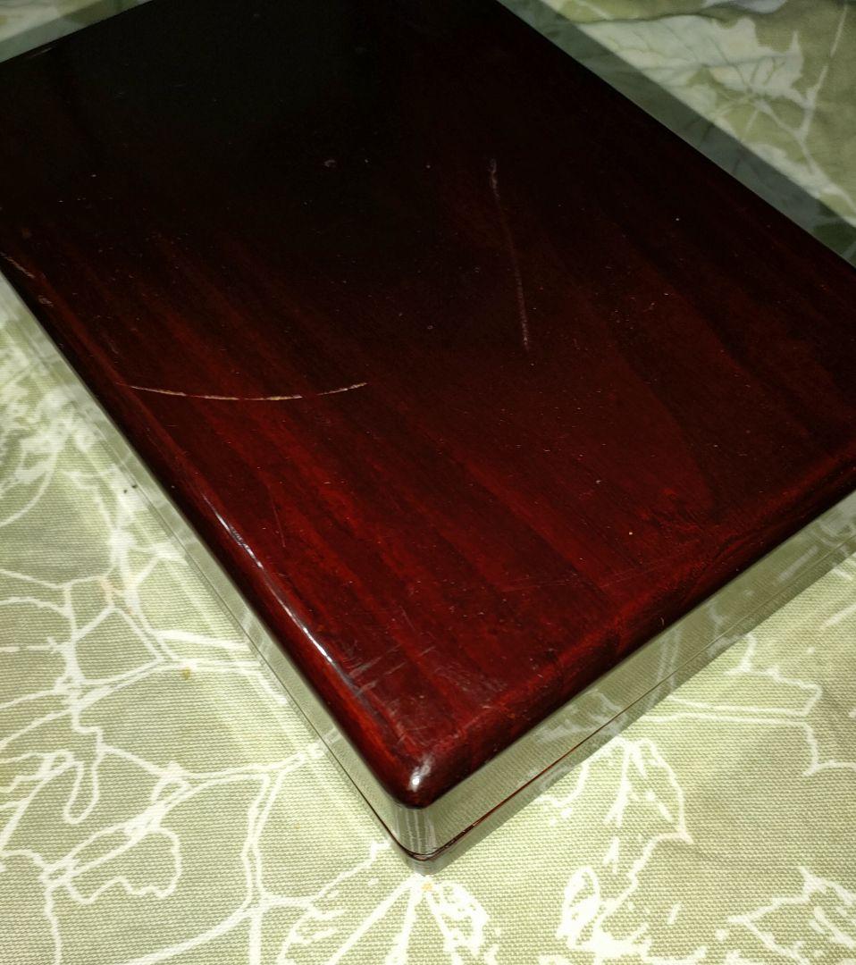 書道の硯 歙州硯 魚仔紋 8インチ 木箱 錦箱入り