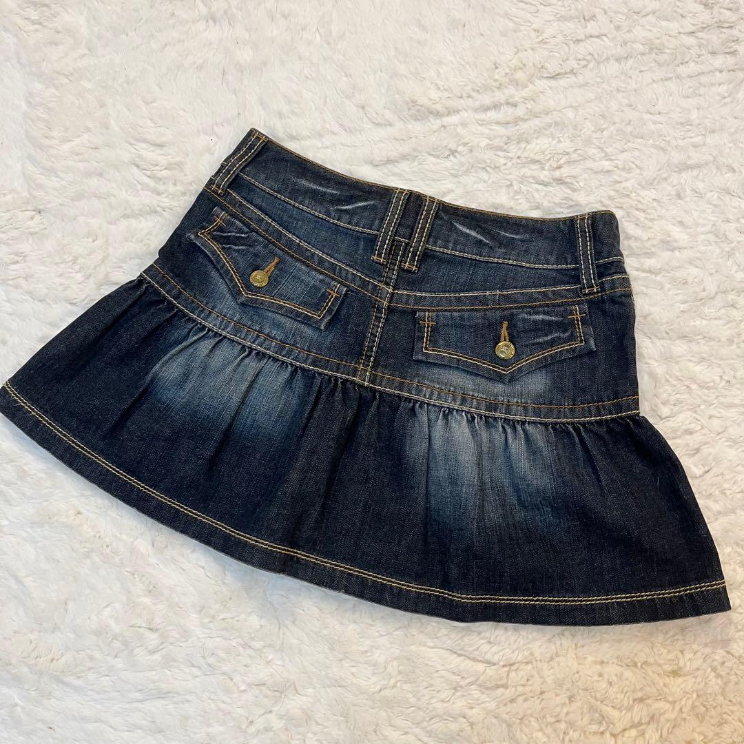 美品 Y2K バーバリーブルーレーベル デニムミニスカート ホースロゴ 金ボタン