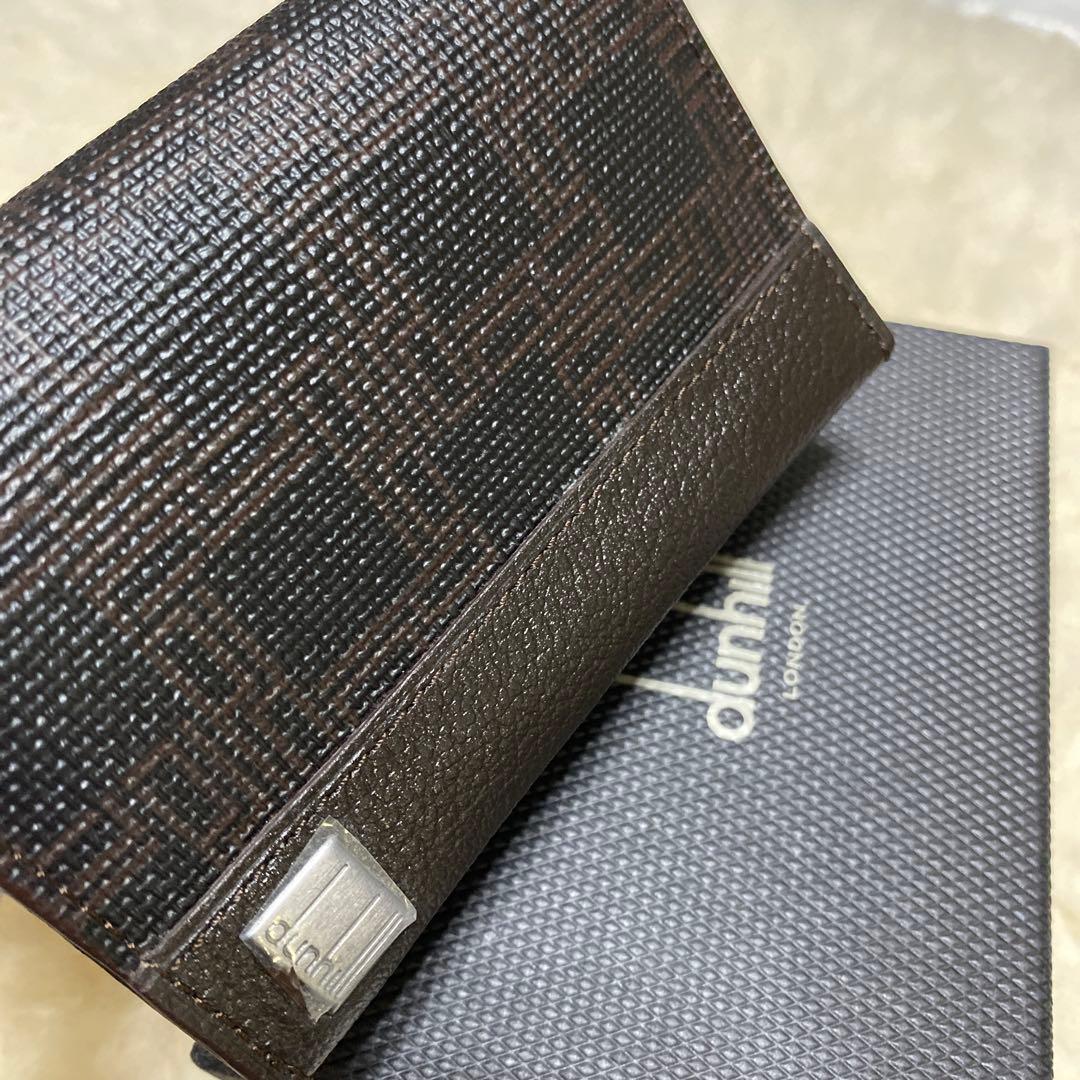 未使用　ダンヒル　dunhill　名刺入れ　カードケース　ブラウン　PVCレザー