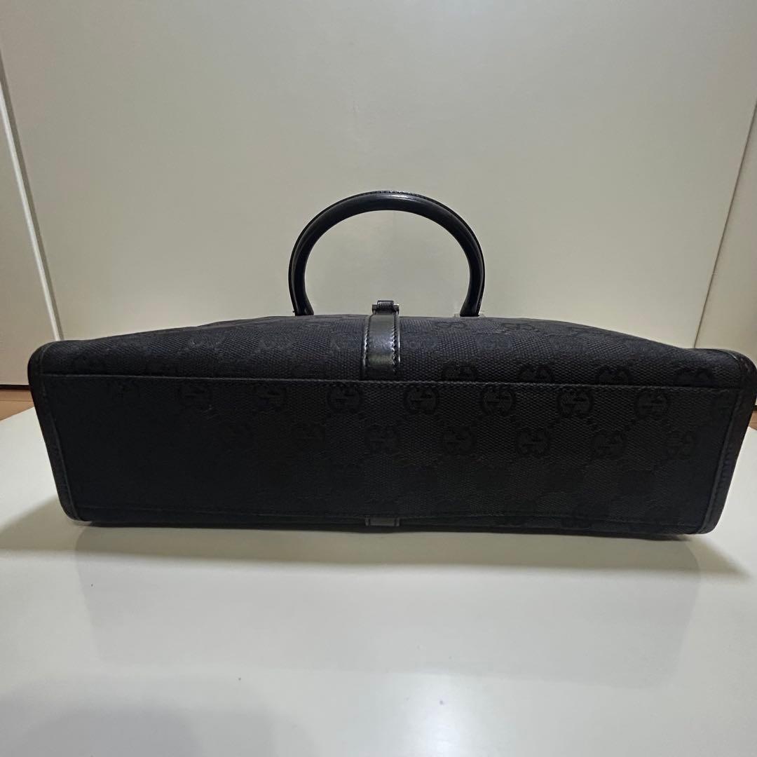 GUCCI グッチ ハンドバッグ キャンバス ジャッキー 金具 保存袋付き 黒