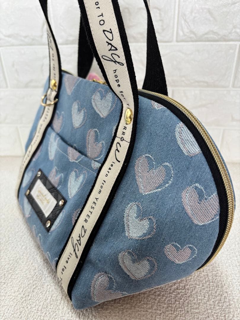 黒*こ様 コヤンイサムチョン　シェル型バッグ　ジョーズくん　ハート柄デニム　ねこ