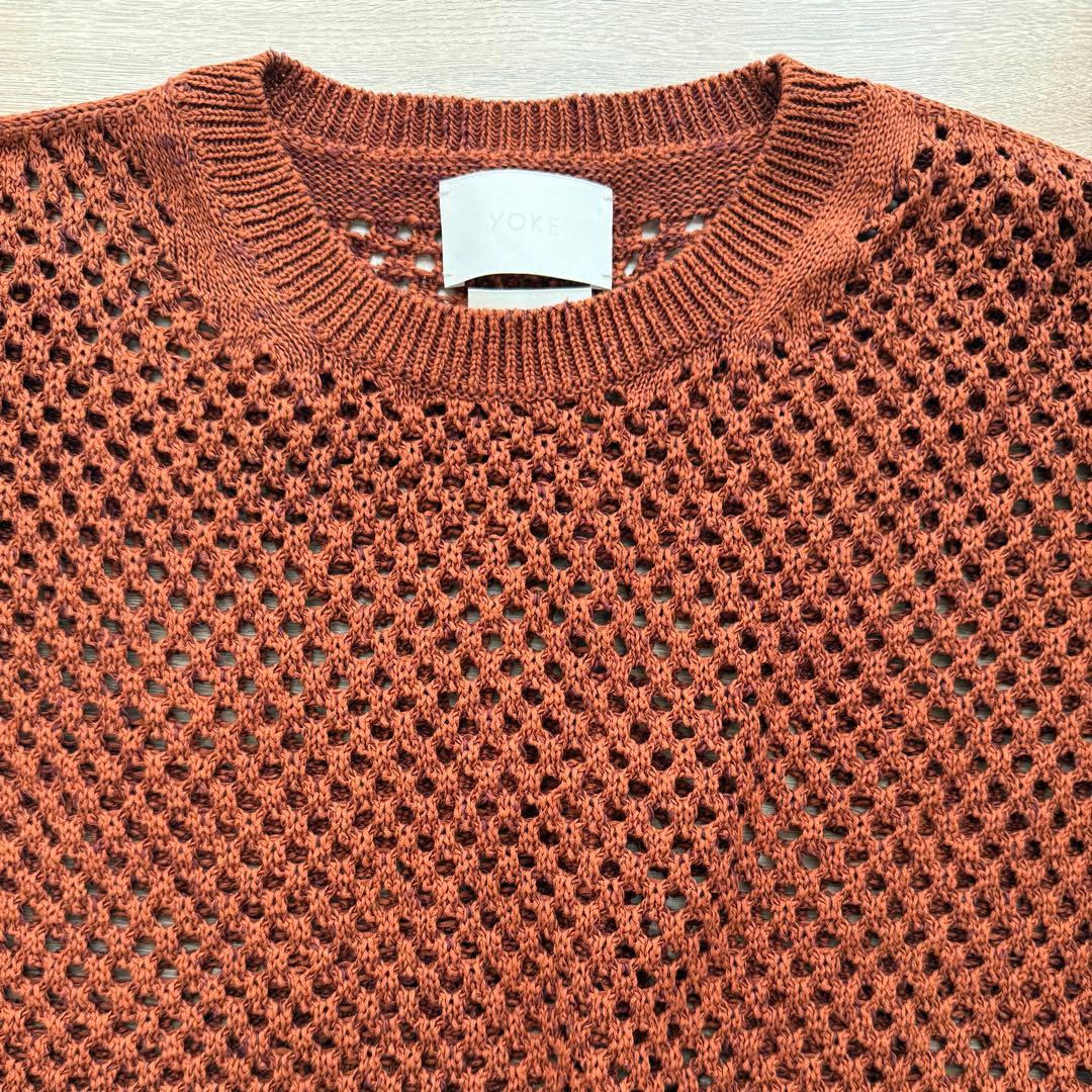 【最終値下げ】22SS YOKE MESHED KNIT CREWNECK