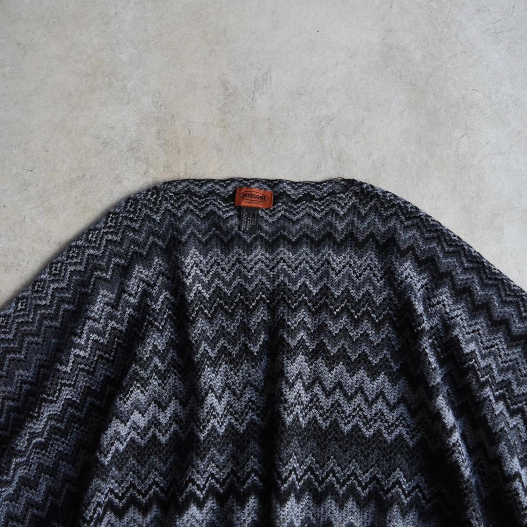 MISSONI ミッソーニ イタリア製 ウールポンチョ ケープ ジグザグ柄