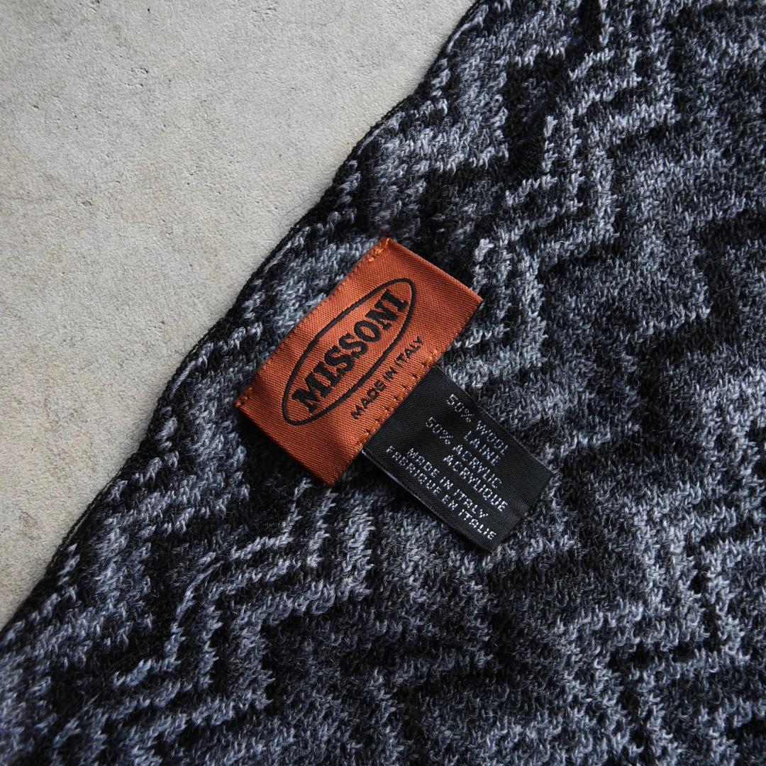 MISSONI ミッソーニ イタリア製 ウールポンチョ ケープ ジグザグ柄