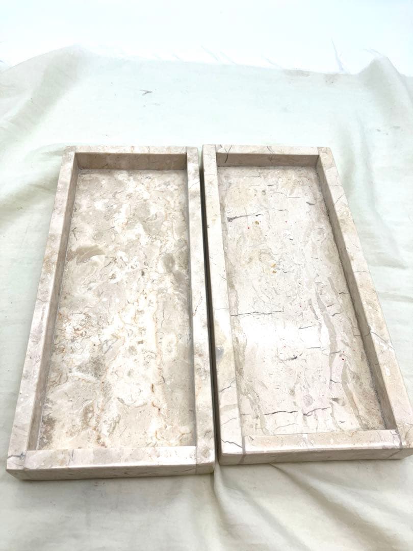 高級天然大理石 高級アメニティートレー　プレート 2つセット ②