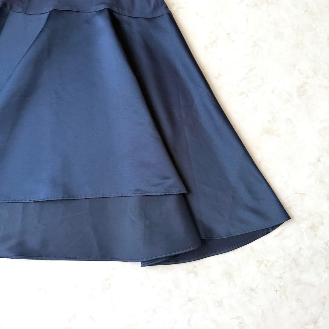 YOKO CHAN ヨーコチャン ヘムフレアノースリーブブラウス 38 紺