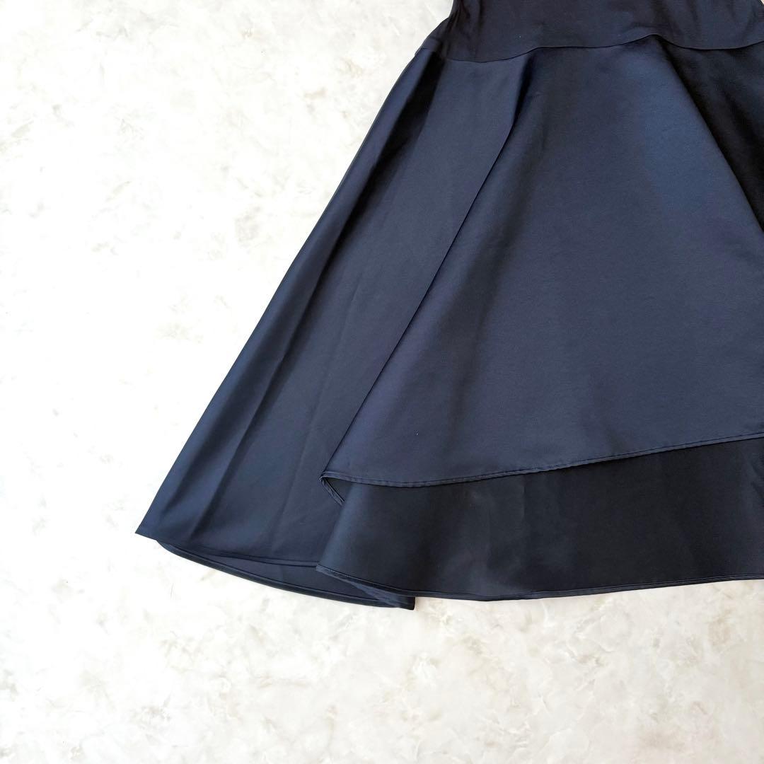 YOKO CHAN ヨーコチャン ヘムフレアノースリーブブラウス 38 紺