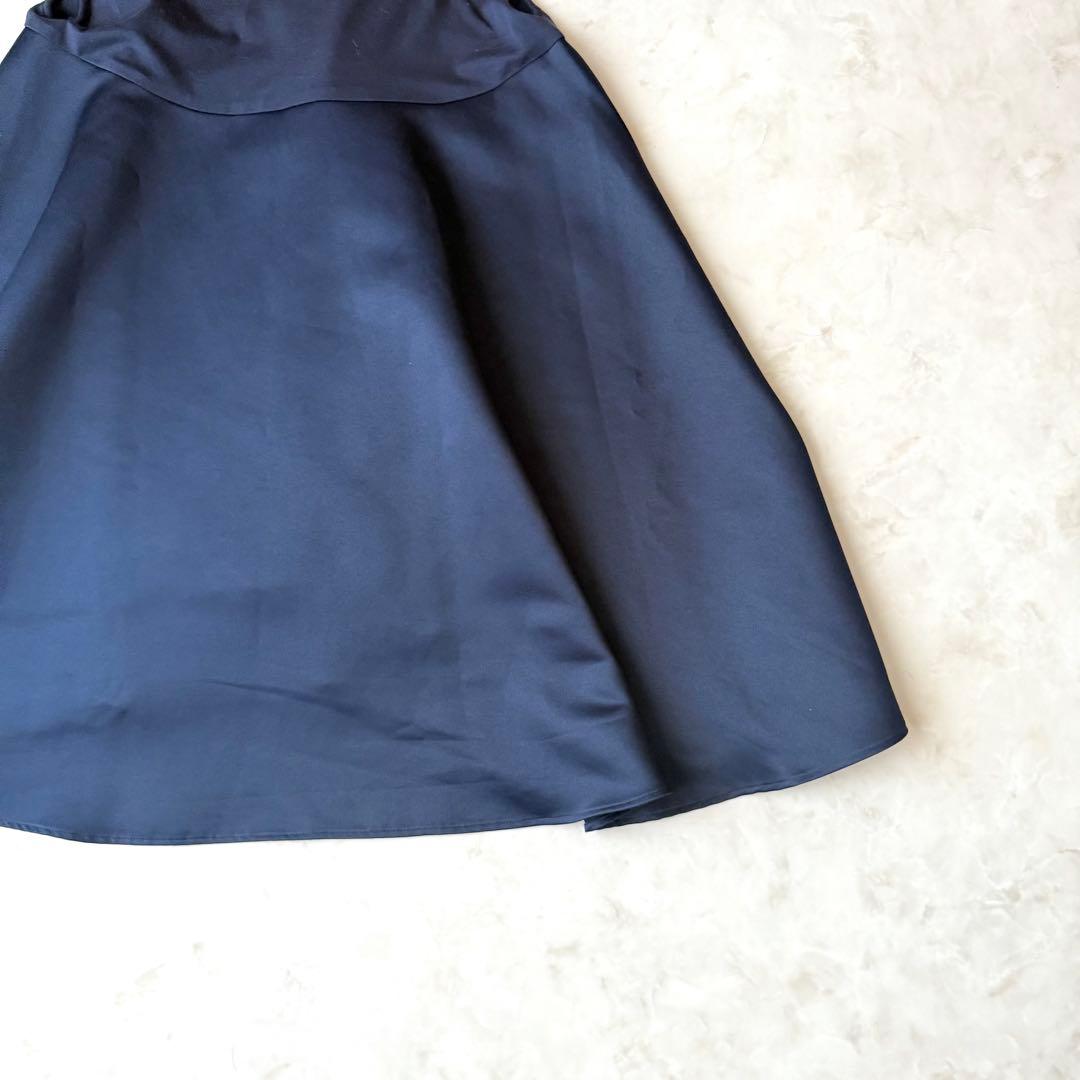 YOKO CHAN ヨーコチャン ヘムフレアノースリーブブラウス 38 紺