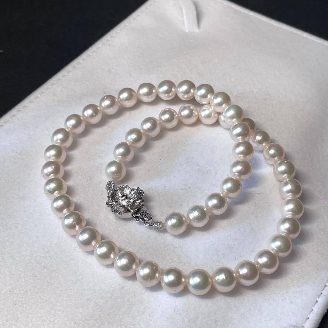 【高島屋 大珠 】美品 あこや真珠パールネックレス 8.0-8.4mm テリ強