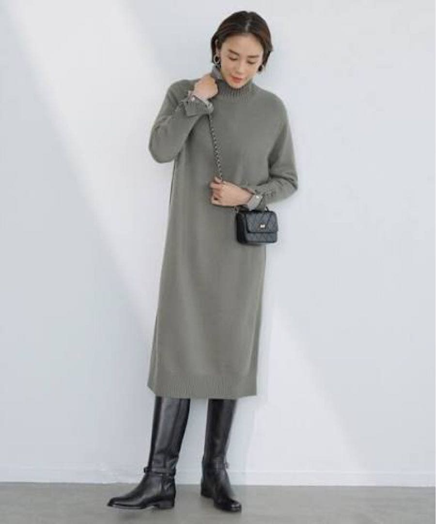 ICB ニット　ロング　ワンピース　S カシミア混　メリノウール