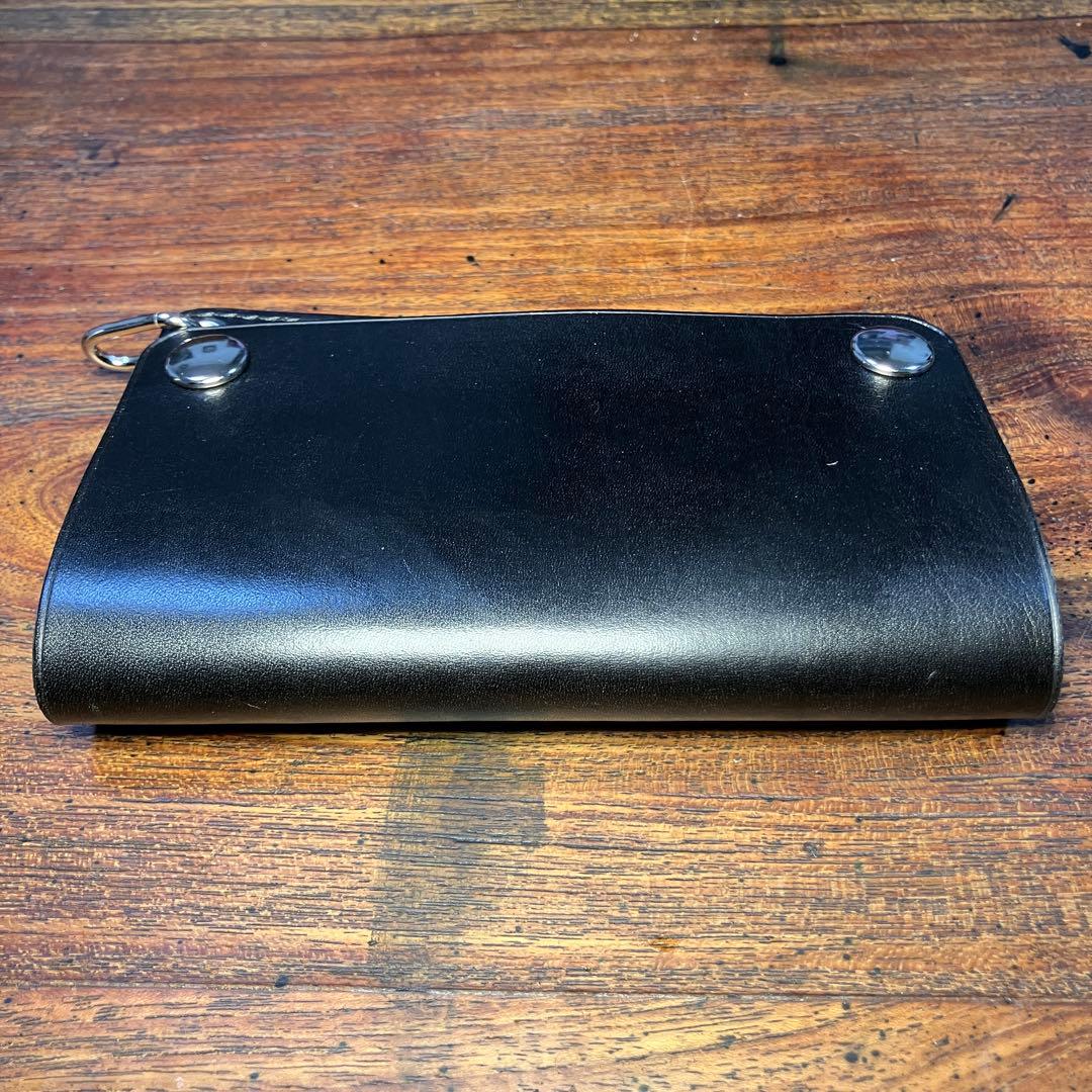 k@2様オーダー品 ミドルトラッカーウォレット　ブラック　国産本革