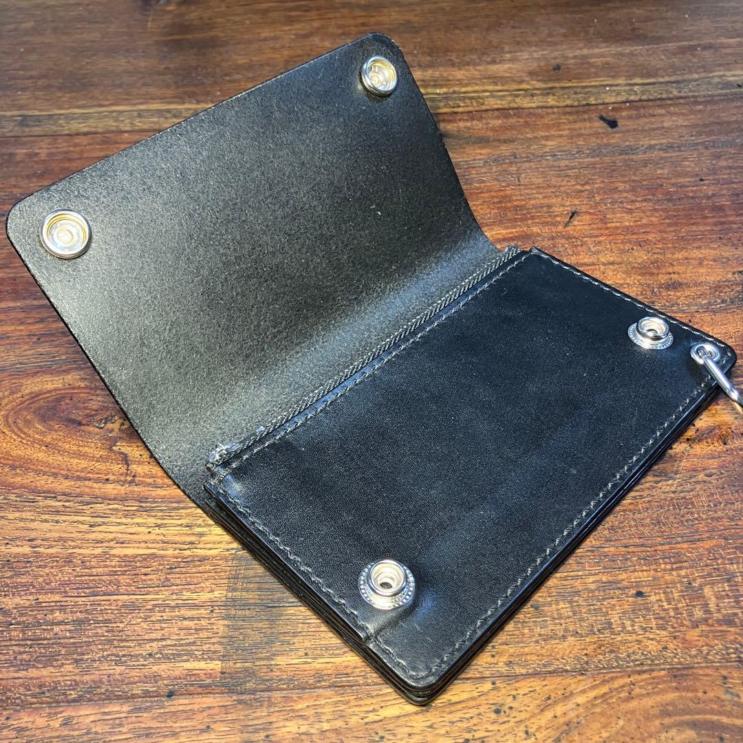 k@2様オーダー品 ミドルトラッカーウォレット　ブラック　国産本革