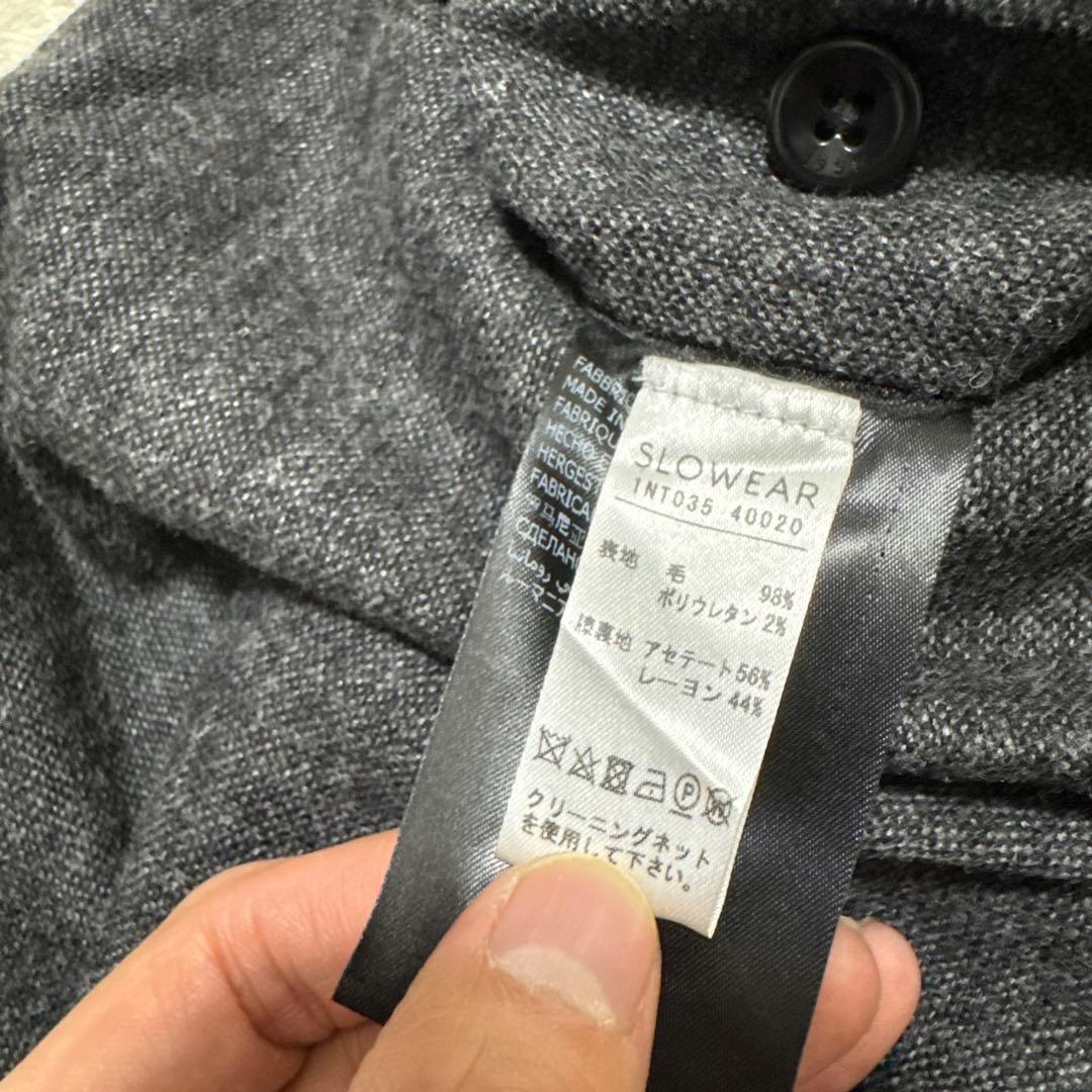 75 未使用　インコテックス　スラックス　グレー　ツイード　46