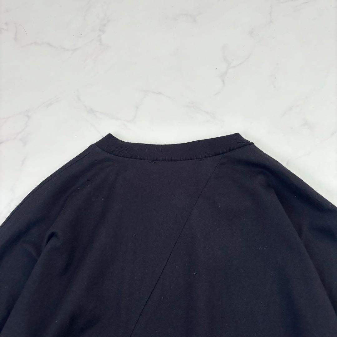 【25年モデル】エンフォルド アシンメトリードレープロングスリーブTシャツ 黒