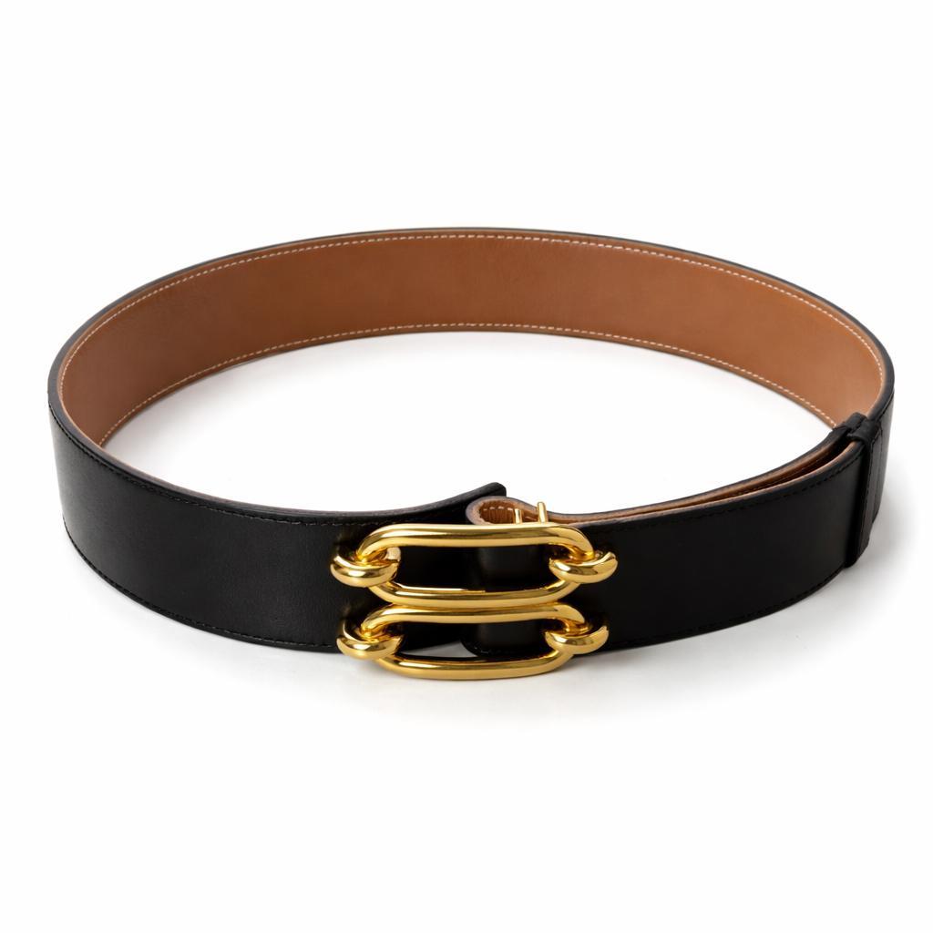 HERMES エルメス ダブルリングベルト 奨サイズ70-80cm 幅4 d37