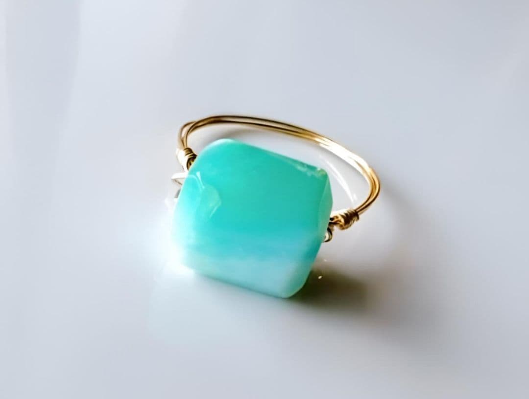 よこよこ様 Kgf14 希少石 天然石 大粒 ペルビアンオパール リング