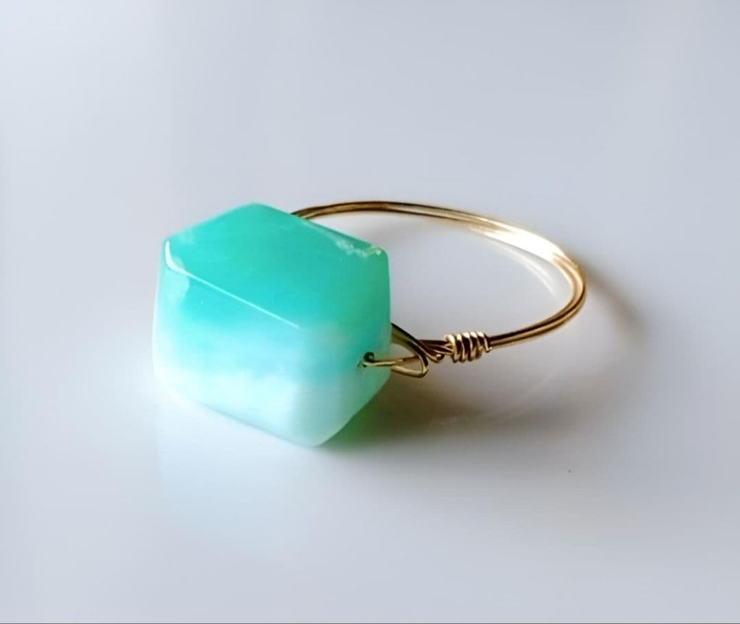 よこよこ様 Kgf14 希少石 天然石 大粒 ペルビアンオパール リング