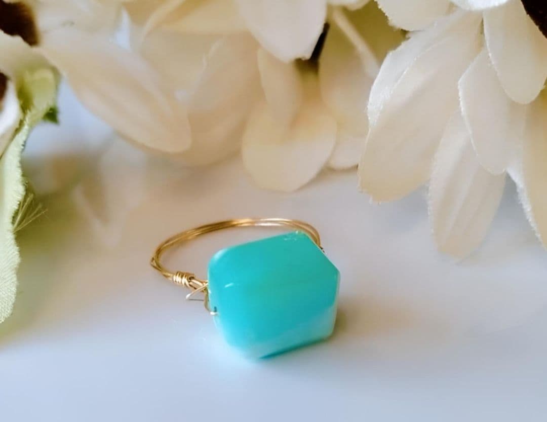 よこよこ様 Kgf14 希少石 天然石 大粒 ペルビアンオパール リング