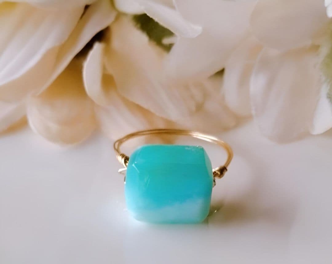 よこよこ様 Kgf14 希少石 天然石 大粒 ペルビアンオパール リング