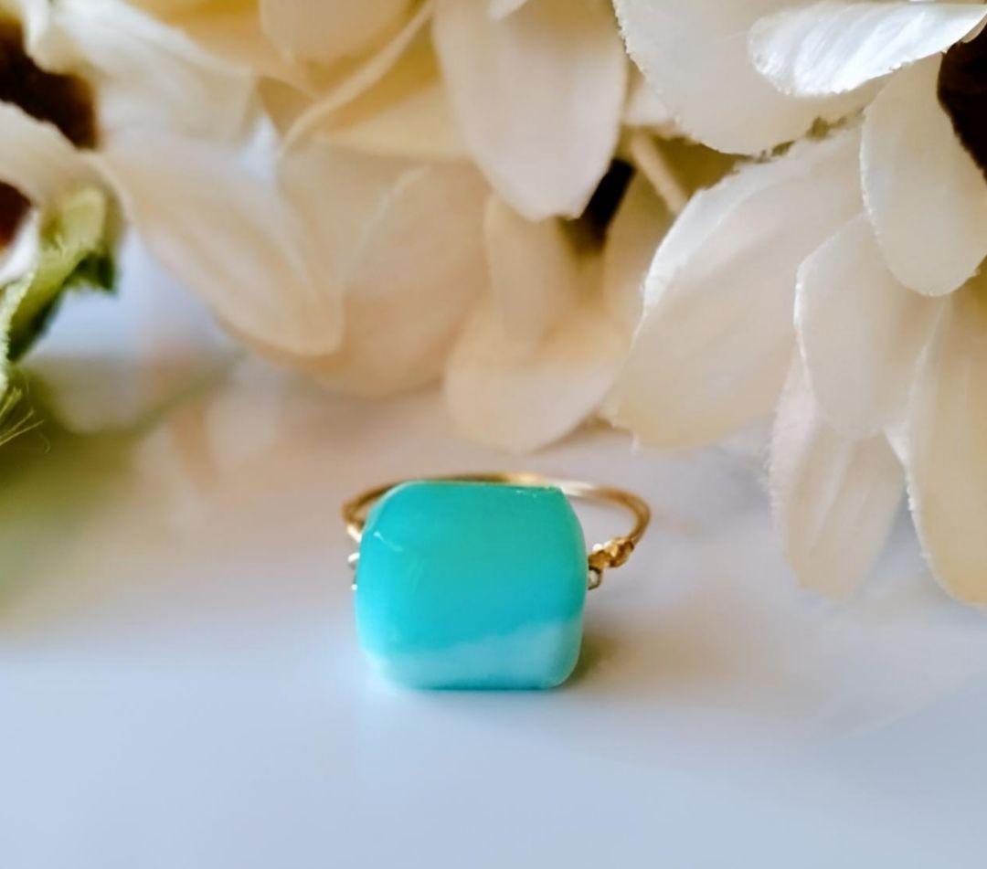 よこよこ様 Kgf14 希少石 天然石 大粒 ペルビアンオパール リング