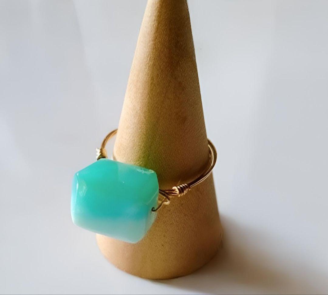 よこよこ様 Kgf14 希少石 天然石 大粒 ペルビアンオパール リング