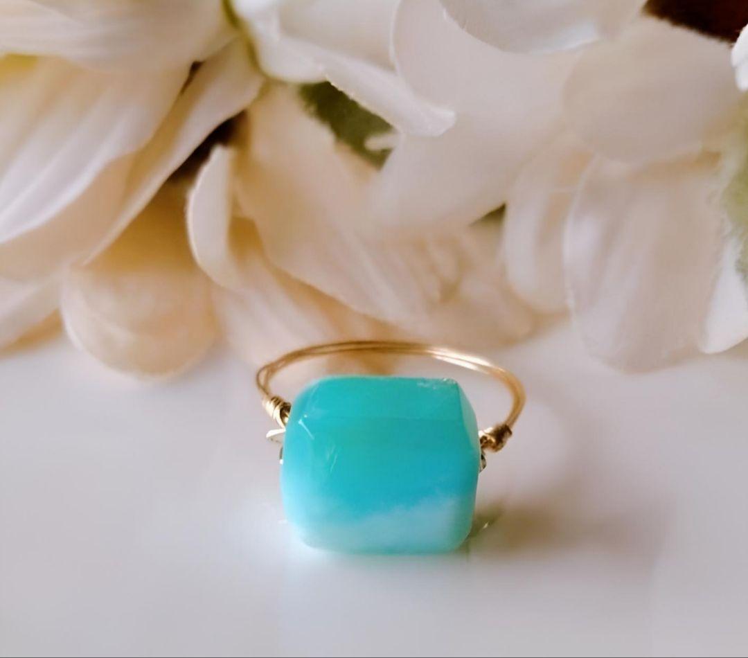 よこよこ様 Kgf14 希少石 天然石 大粒 ペルビアンオパール リング