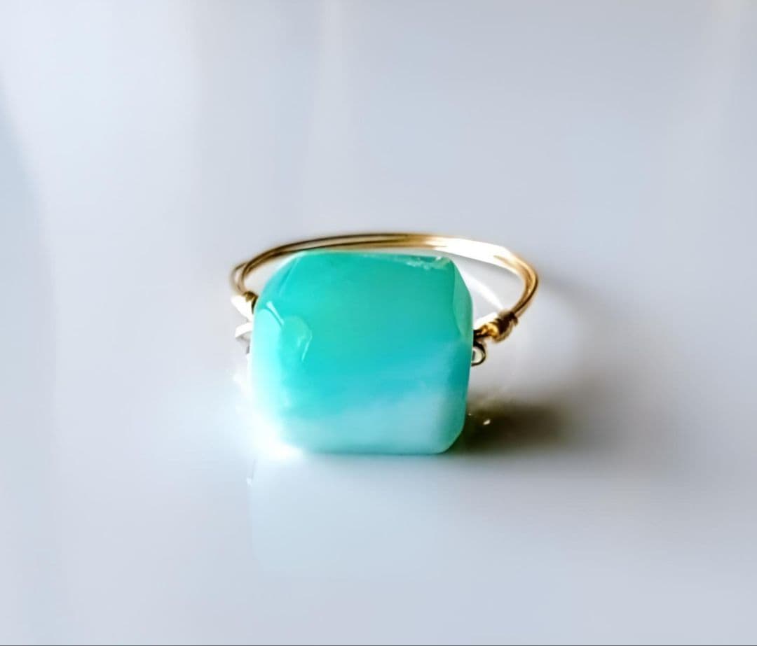 よこよこ様 Kgf14 希少石 天然石 大粒 ペルビアンオパール リング