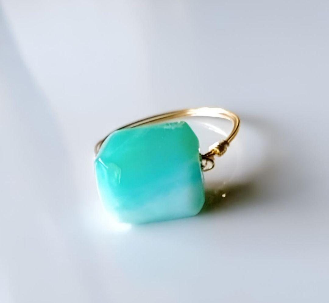 よこよこ様 Kgf14 希少石 天然石 大粒 ペルビアンオパール リング