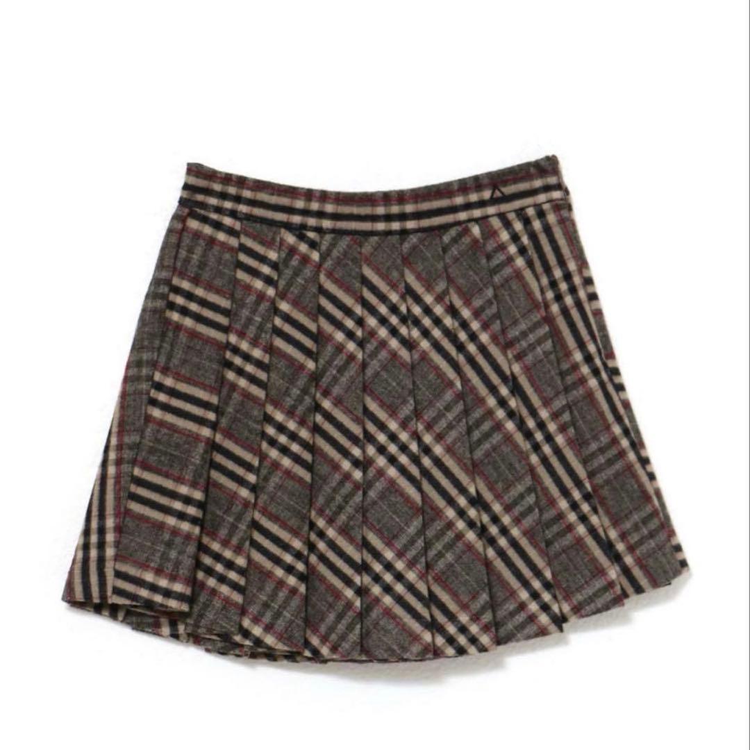スカート andmary monica check pleats mini skirt