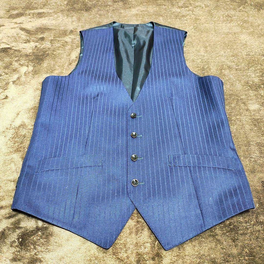 スーツセレクト スリーピーススーツ ネイビー系ストライプ Y7