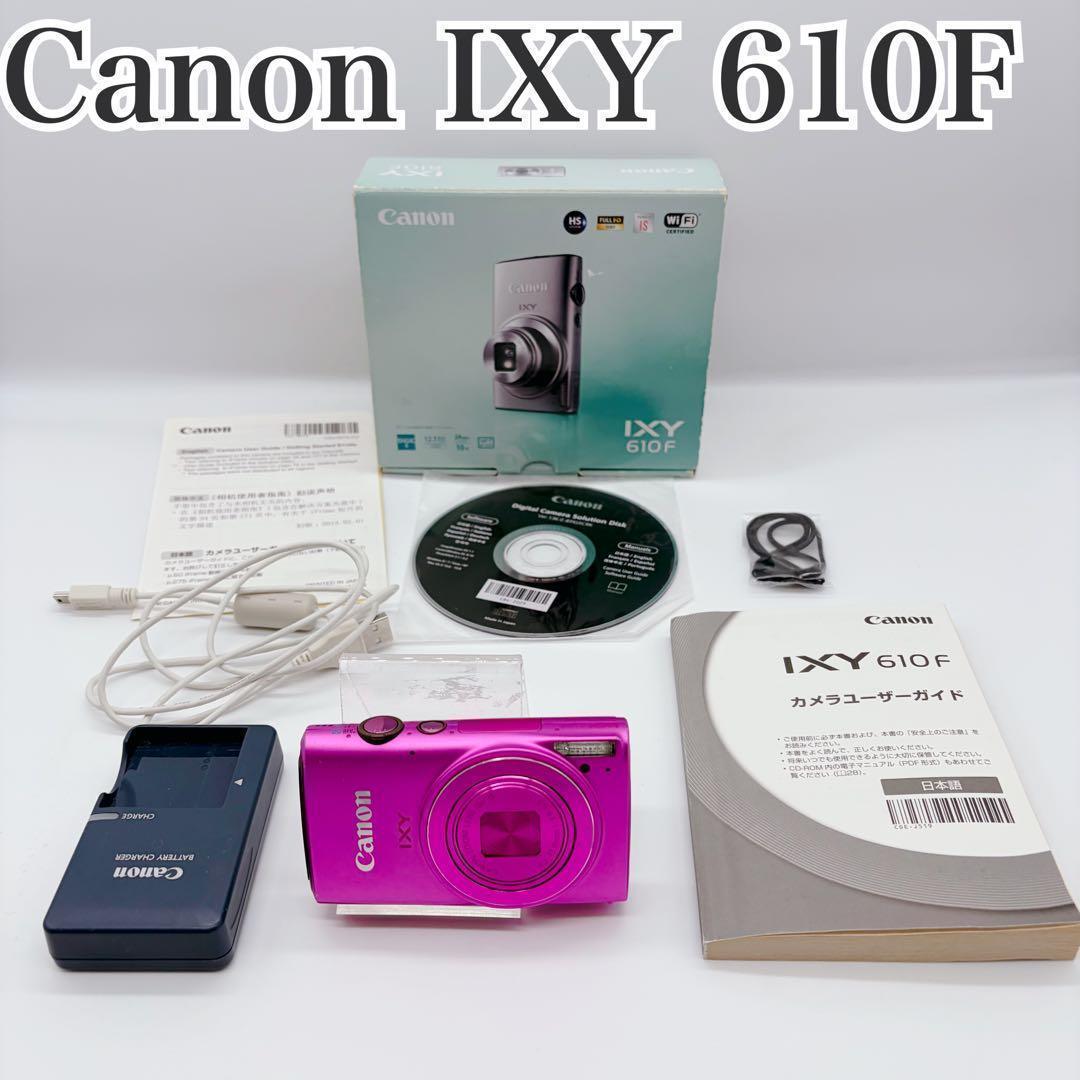動作良好　Canon IXY 　610F ピンク　箱付　オールドカメラ　コンデジ