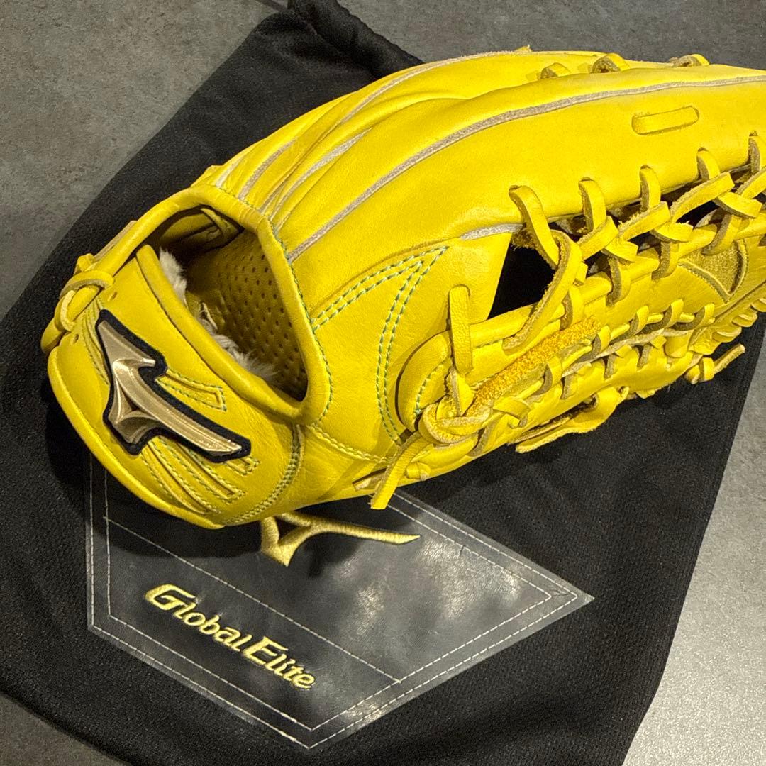 Mizuno Global Elite 軟式グローブ イエロー