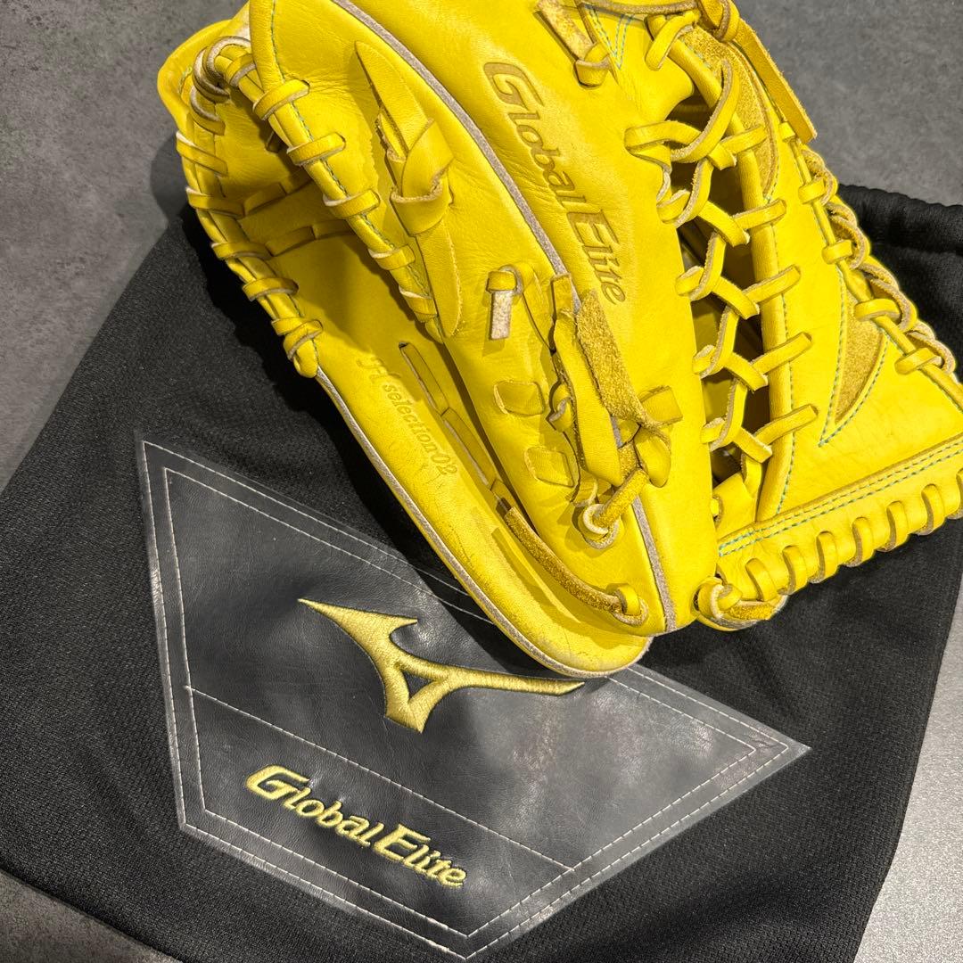 Mizuno Global Elite 軟式グローブ イエロー