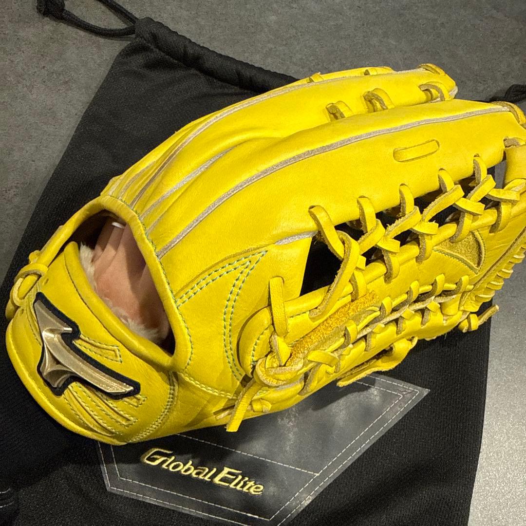 Mizuno Global Elite 軟式グローブ イエロー