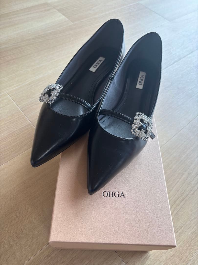 【美品】OHGA オーガ　パンプス　メリージェーン　23cm ブラック