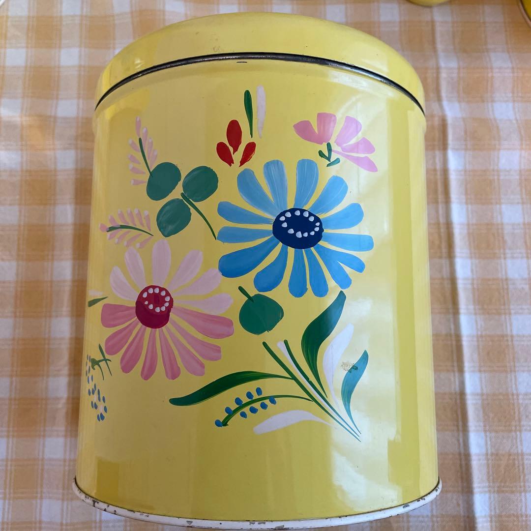 イ*ブ様 RANSBURG ランズバーグ キャニスター 缶 6点セット 黄色 花