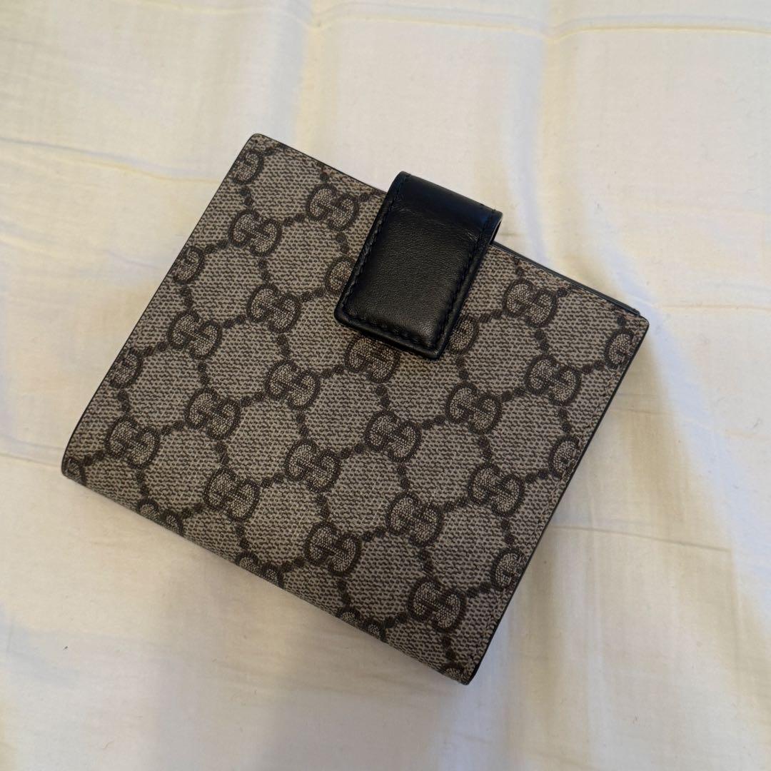 ☆専用☆GUCCI 二つ折り財布 GGスプリーム Wホック レザー 黒