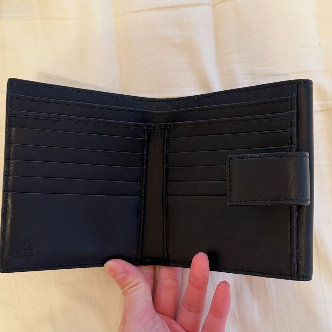 ☆専用☆GUCCI 二つ折り財布 GGスプリーム Wホック レザー 黒