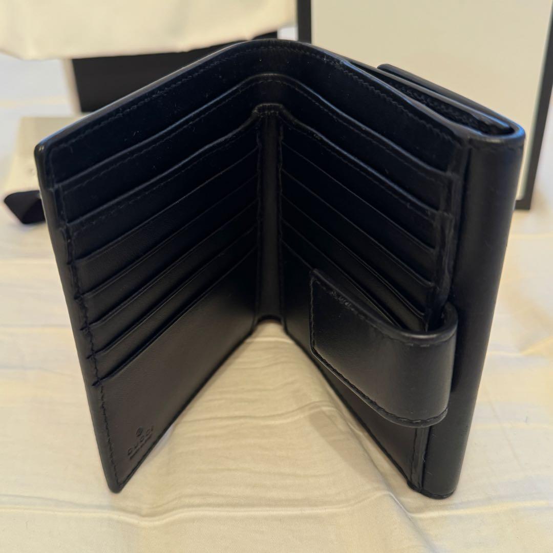 ☆専用☆GUCCI 二つ折り財布 GGスプリーム Wホック レザー 黒