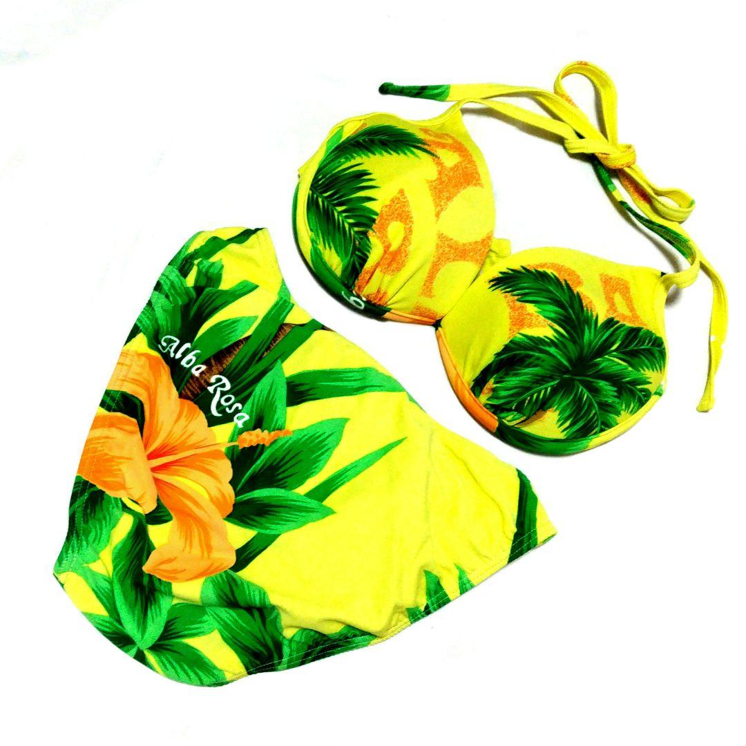 当時物 レア！！ ALBAROSA❤ロゴビキニ 水着❤平成ギャル❤ハワイアン柄