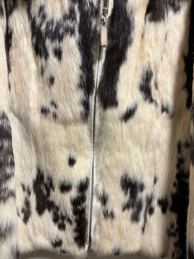 Pinky & Dianne ラビットファーコート ホワイト・ブラック