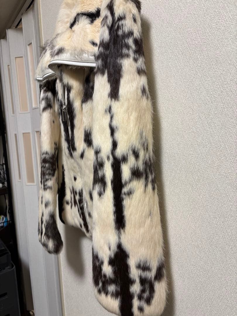 Pinky & Dianne ラビットファーコート ホワイト・ブラック